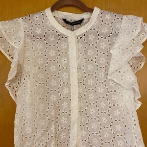 Zara Lace white blouse